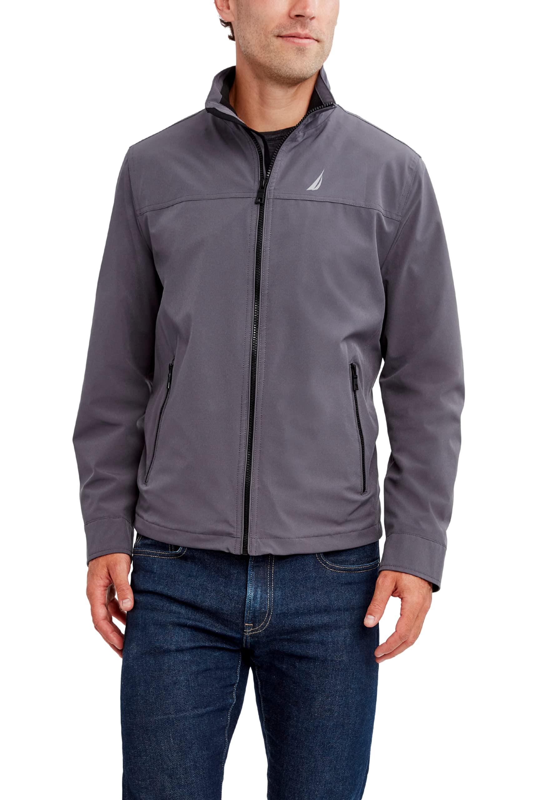 Nautica Men's Golf Jacket – Casual Wear Windbreaker Jacket, Regular, Big & Tall Sizes, Dark Grey, X-Large Image