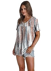Womens T Shirts Dressy Casual Tie-Dye Fashion