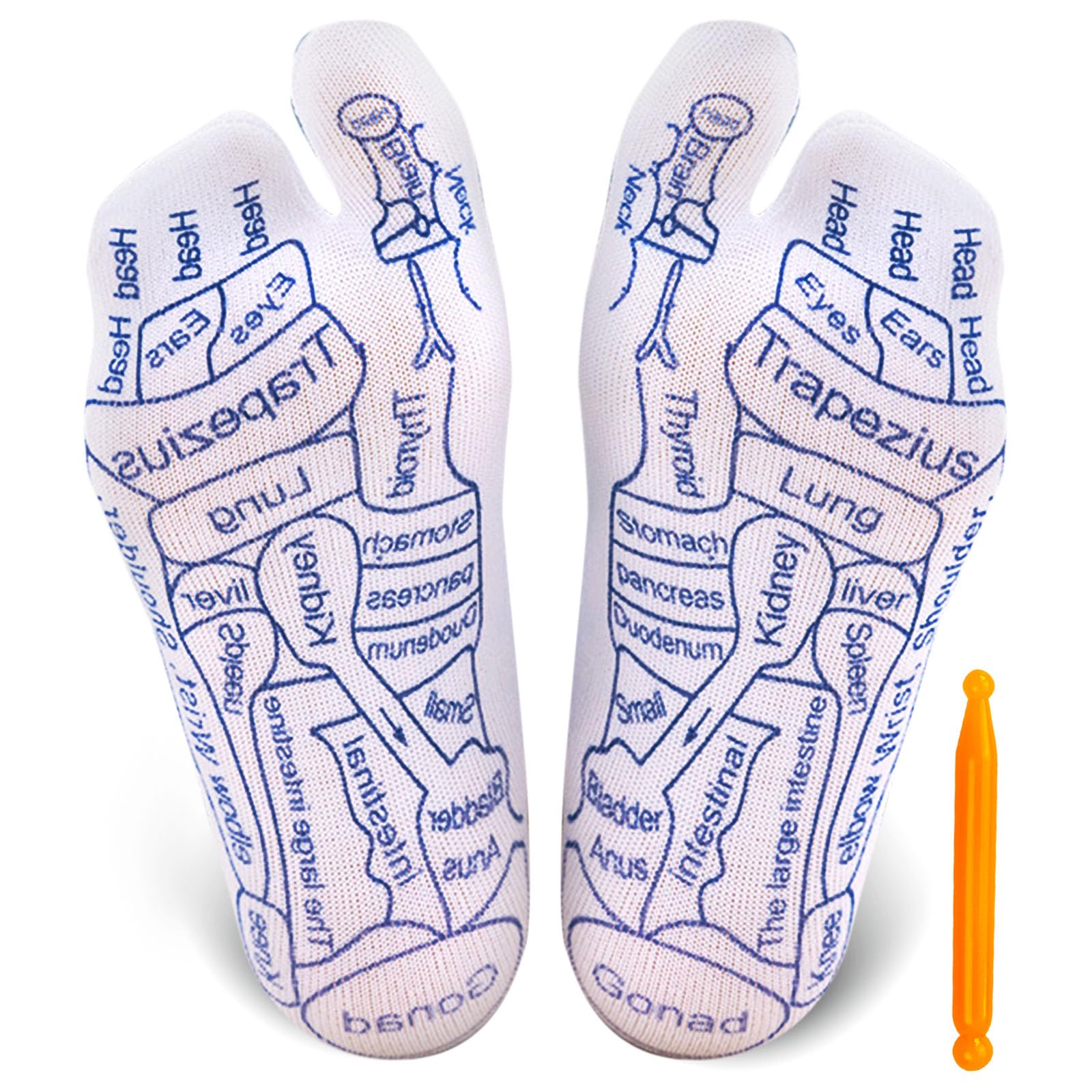 SSKHE Acupressure Reflexology Socks with Trigger Point Massage Tool, Plus Size fits All, Foot Massage Tired Relieve Physiotherapy Men Women