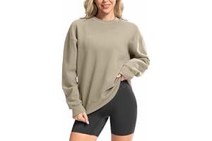 G Gradual Women's Crewneck Sweatshirts Oversized Cotton-blend Fleece Pullover Sweatshirt for Women Loose Fit