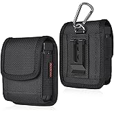 ACCKUO Holster Case with Belt Clip and Magnetic Closure Compatible with Samsung Galaxy Z flip 4/5/6, Nylon Cell Phone Pouch, Black