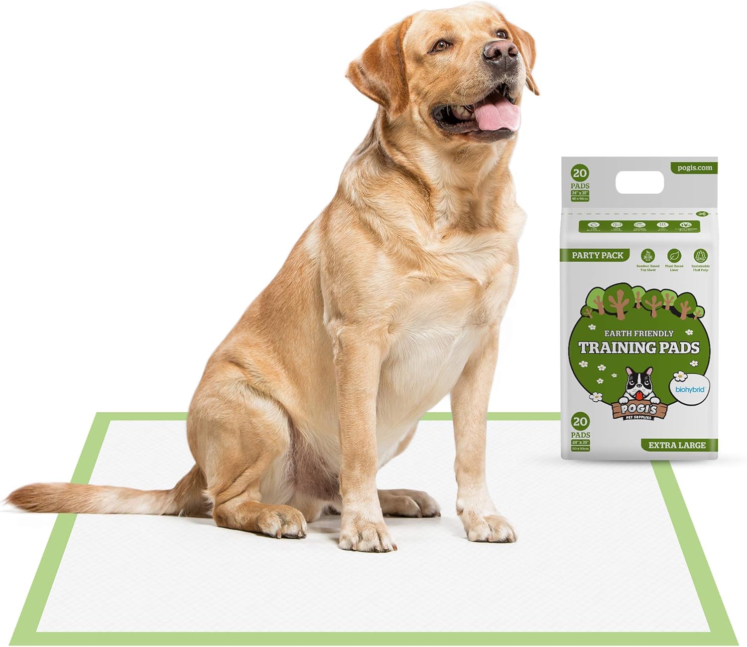 Pogi's Training Pads Extra Large, Super Absorbent, EarthFriendly Puppy Training Pads for