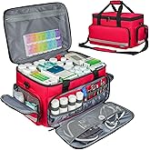 LEFOR·Z Medical Bag,First Aid Bag Empty,Home Health Nurse Bag with Detachable Divider,Medical Supplies Storage Tote for Nursing Student,Therapist,Doctors