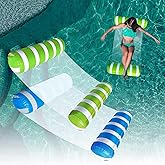 2-Pack Swimming Pool Float Hammock, Multi-Purpose Inflatable Hammock Pool Hammock (Saddle, Lounge Chair, Hammock, Drifter), Water Hammock Lounge
