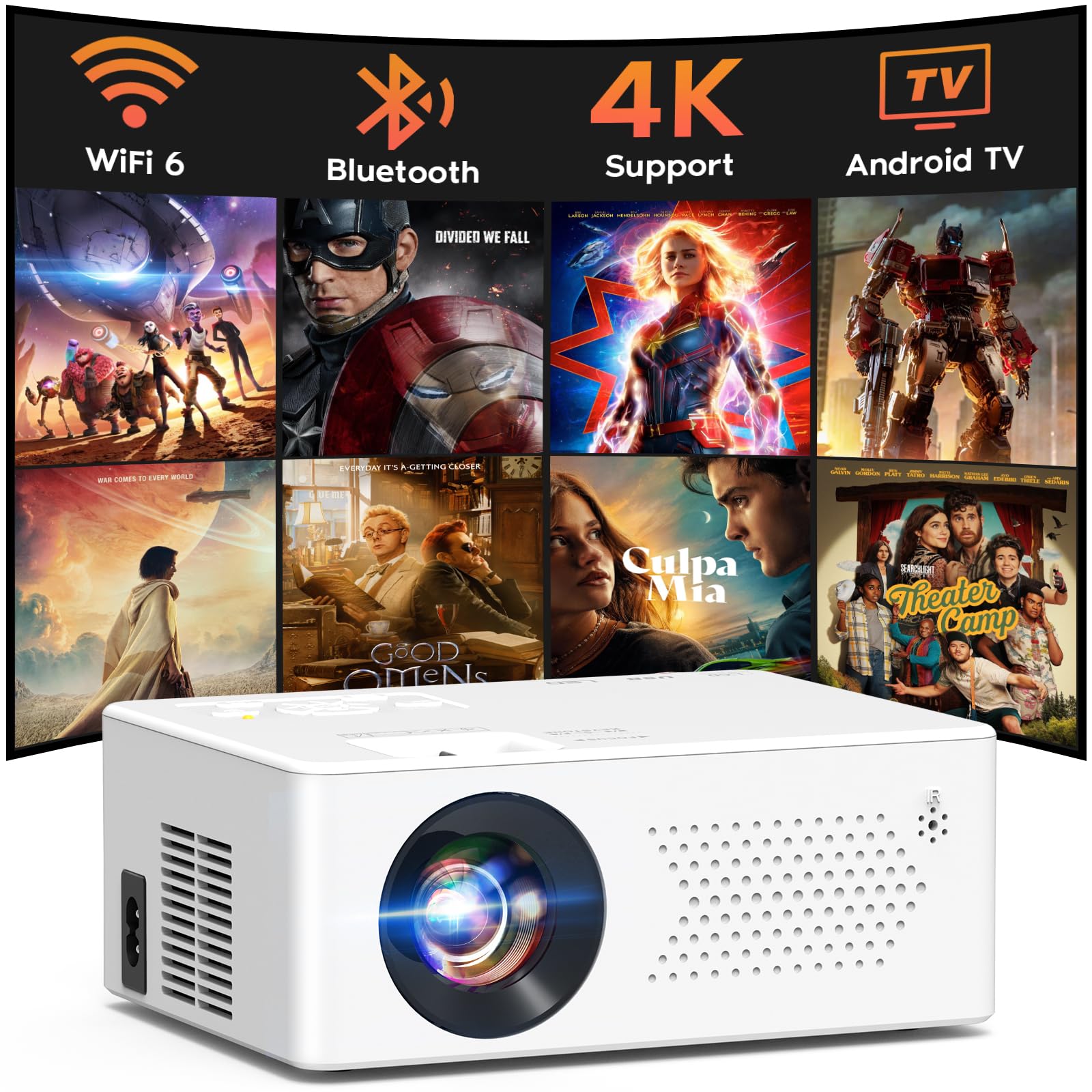 [2025 Built-in-Apps] PURSHE Smart Mini Projector