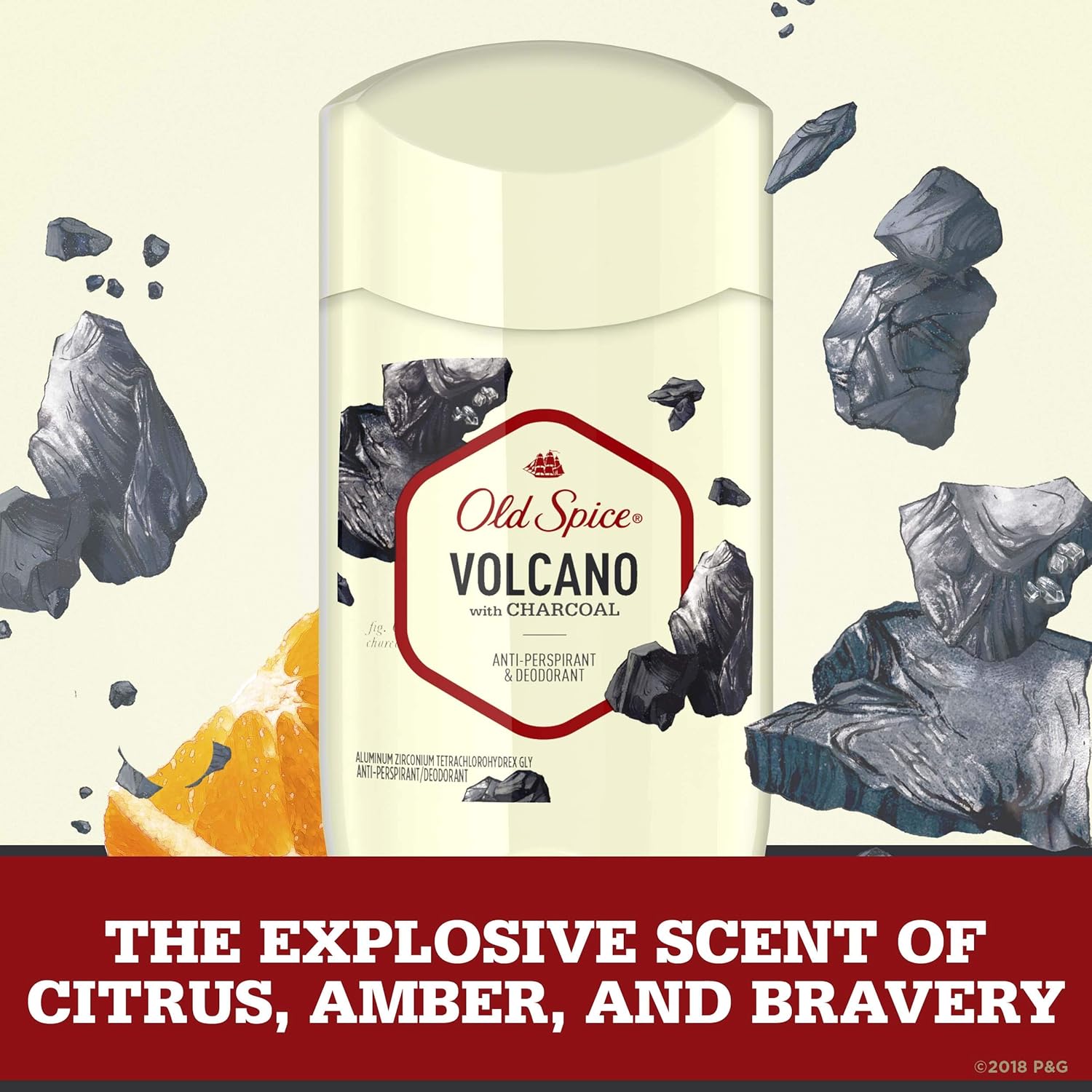 Old Spice Antiperspirant & Deodorant for Men, Invisible Solid, Volcano With Charcoal Scent, Inspired by Natural Elements, 2.6 Oz (Pack Of 3) : Beauty
