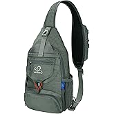 WATERFLY Packable Small Crossbody Sling Backpack Shoulder Chest Bag Daypack for Hiking Traveling Grey
