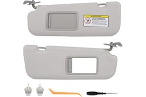 GLYMXIA Pair of Left and Right Sun Visor with Clips for Hyundai Elantra 2011 2012 2013 2014 2015 2016 Not for GT Model Gray Color #85210-3X040-TX