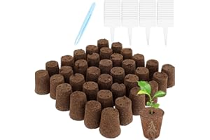 ZJRDYYK Plant Grow Sponges, 40 Pcs Seed Starter Sponge Pods with Labels, Replacement Grow Sponges Seed Pods for Hydroponic, H