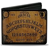 Buckle-Down Ouija Board Wallet, Bifold, Ouija Board Replica Black Wood Grain, Vegan Leather