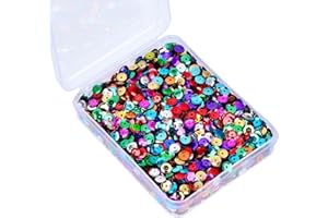 Whaline 20,000 Pcs Bulk Loose Sequins Round Cup Sequins Iridescent Spangles Flat Beads with Storage Box for Crafts, Sewing, Slime, Wedding, Christmas DIY Arts Crafts, 80 Grams, 6 mm
