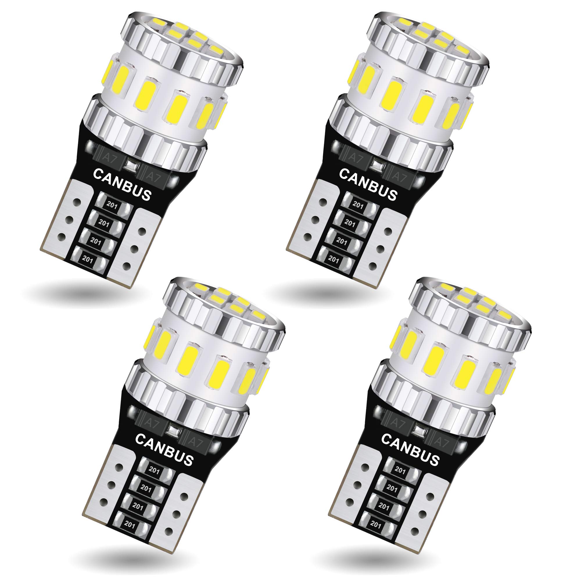 AGLINT 194 LED Bulb CANBUS Error Free T10 W5W 501 168 2825 Wedge Extremely Bright 18SMD Replacement Bulb for Car LED Interior Lights Dome Map Courtesy Trunk Number Plate Light 6500K White 4Pcs