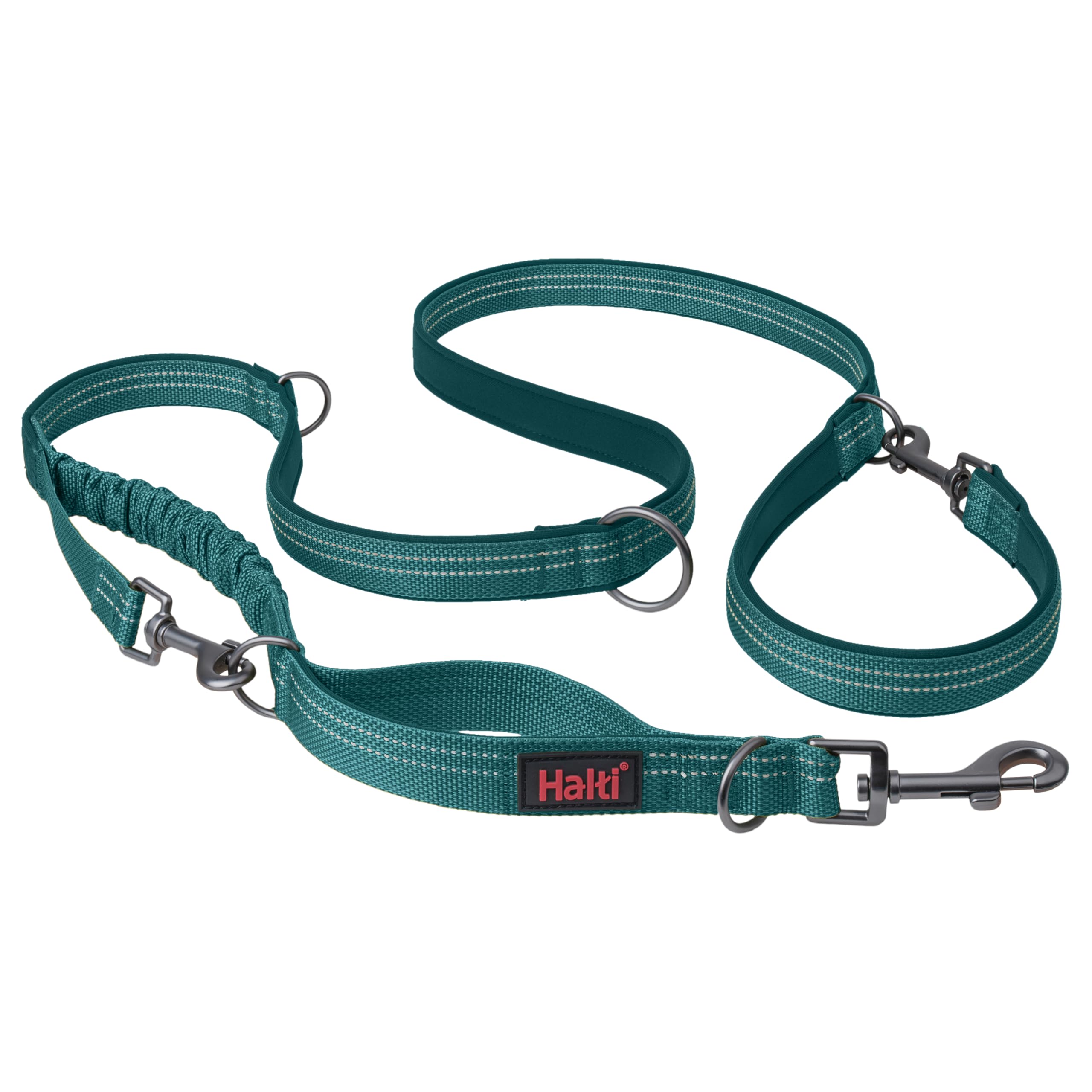 Halti Anatomy Multifunctional Dog Lead - Shock Absorbing Double-Ended Lead, Ideal for Dog Walking & Training. Comfortable to Hold, Reflective & Lightweight. Suitable for Puppies (Size Small, Teal)