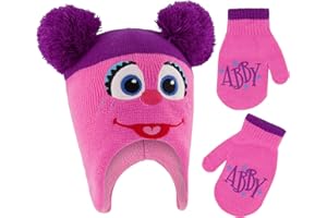 Sesame Street Baby-Girls Winter Hat and Mittens Set, Abby Cadabby Beanie for Ages 2-4
