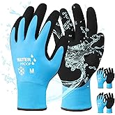 DULFINE 100% Waterproof Winter Work Gloves for Men and Women,Foam Latex Coated and Thermal Insulated Gloves for Cold Weather