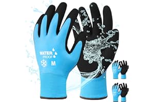 DULFINE 100% Waterproof Winter Work Gloves for Men and Women,Foam Latex Coated and Thermal Insulated Gloves for Cold Weather