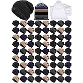 Jamntower 144 Pcs Kids Knitted Hat Bulks with Organza Bag Winter Beanie for Boys Girls Warm Skull Cap Lined Hats for Children