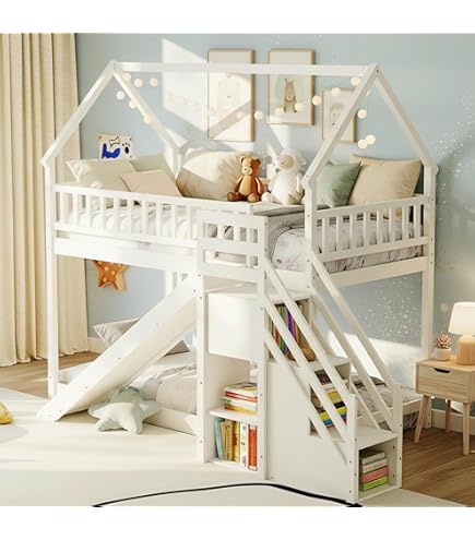 Wooden Twin Bunk Bed Ladder – Heavy Duty Step Ladder With Anti-Slip Feet, 150kg Capacity, Easy Assembly, 5 Steps / 150cm – For Kids Rooms, Apartments & Dorms