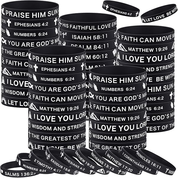 Armor Of God Silicone Wristbands - Ephesians 6:10-18 Bible Verse Bracelets 5 Pack