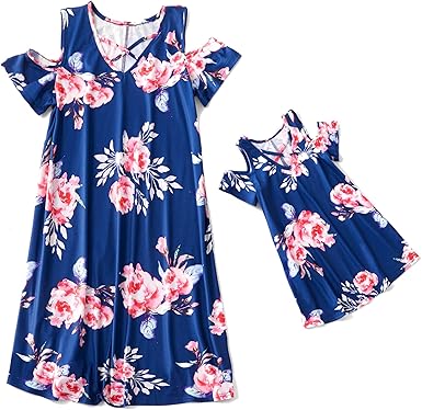 mom and daughter matching summer dresses