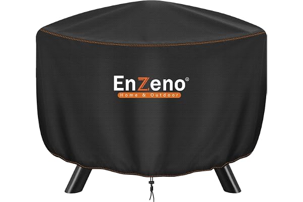 Enzeno Propane Fire Pit Cover Waterproof,Outdoor Firepit Cover Round Fire Table Cover with Windproof Drawstring,Housse Foyer
