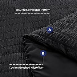 HYMOKEGE Black King Size Comforter Set Seersucker 7