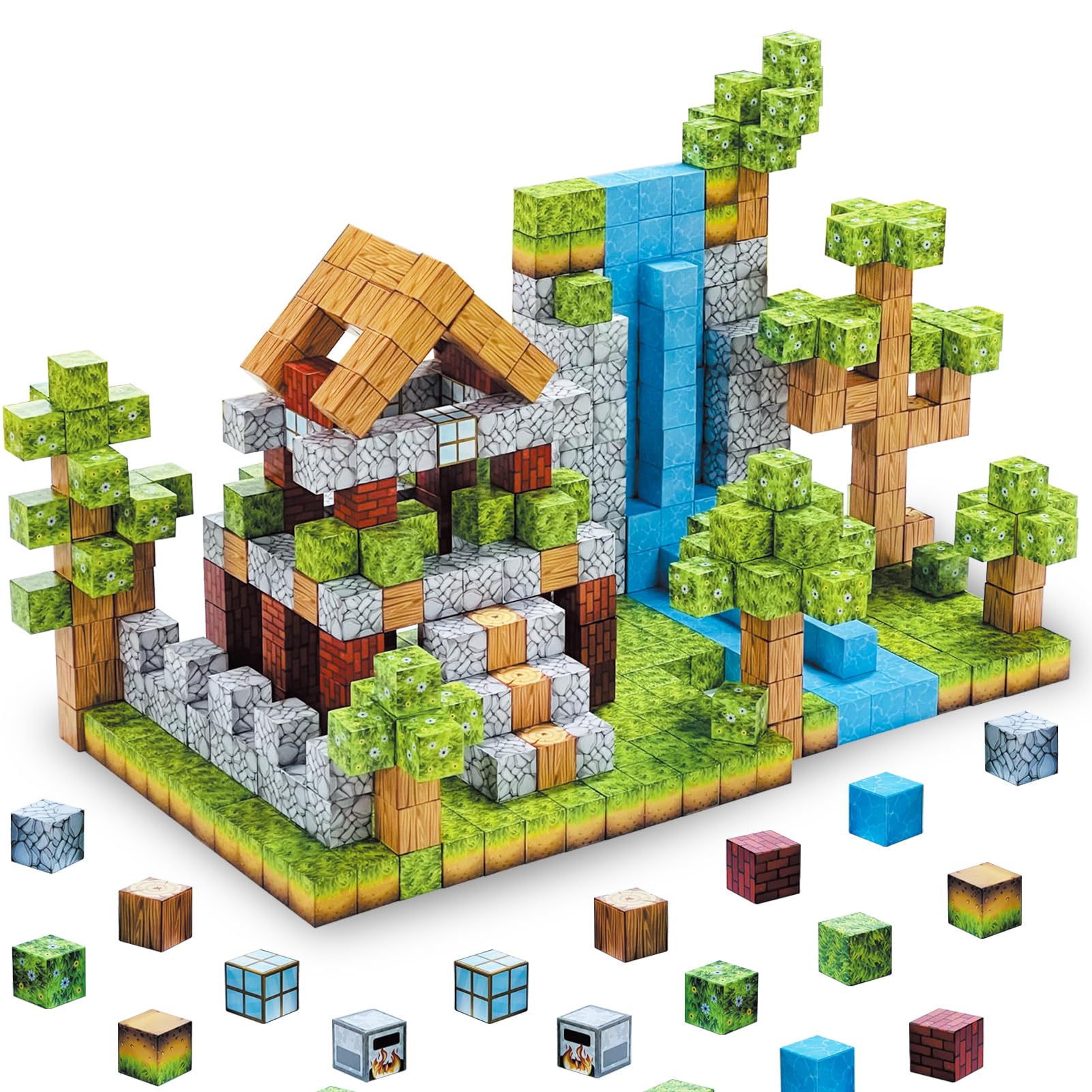 Photo 1 of Magnetic Blocks-Build Mine Magnet World Sets,106Pcs Magnetic Tiles for Boys Girls Age 3-5 4-8 ,2.5CM Montessori Sensory Fidget Cubes Construction Toys for Kids 5-7,Kids Games Gift for 6-12 Years Old