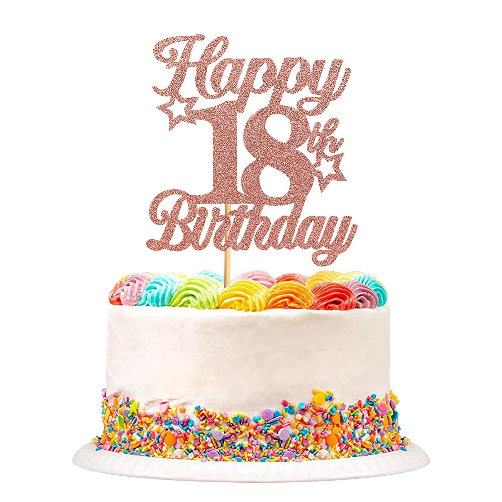 Blumomon 3 Pack Rose Gold 18th Birthday Cake Topper