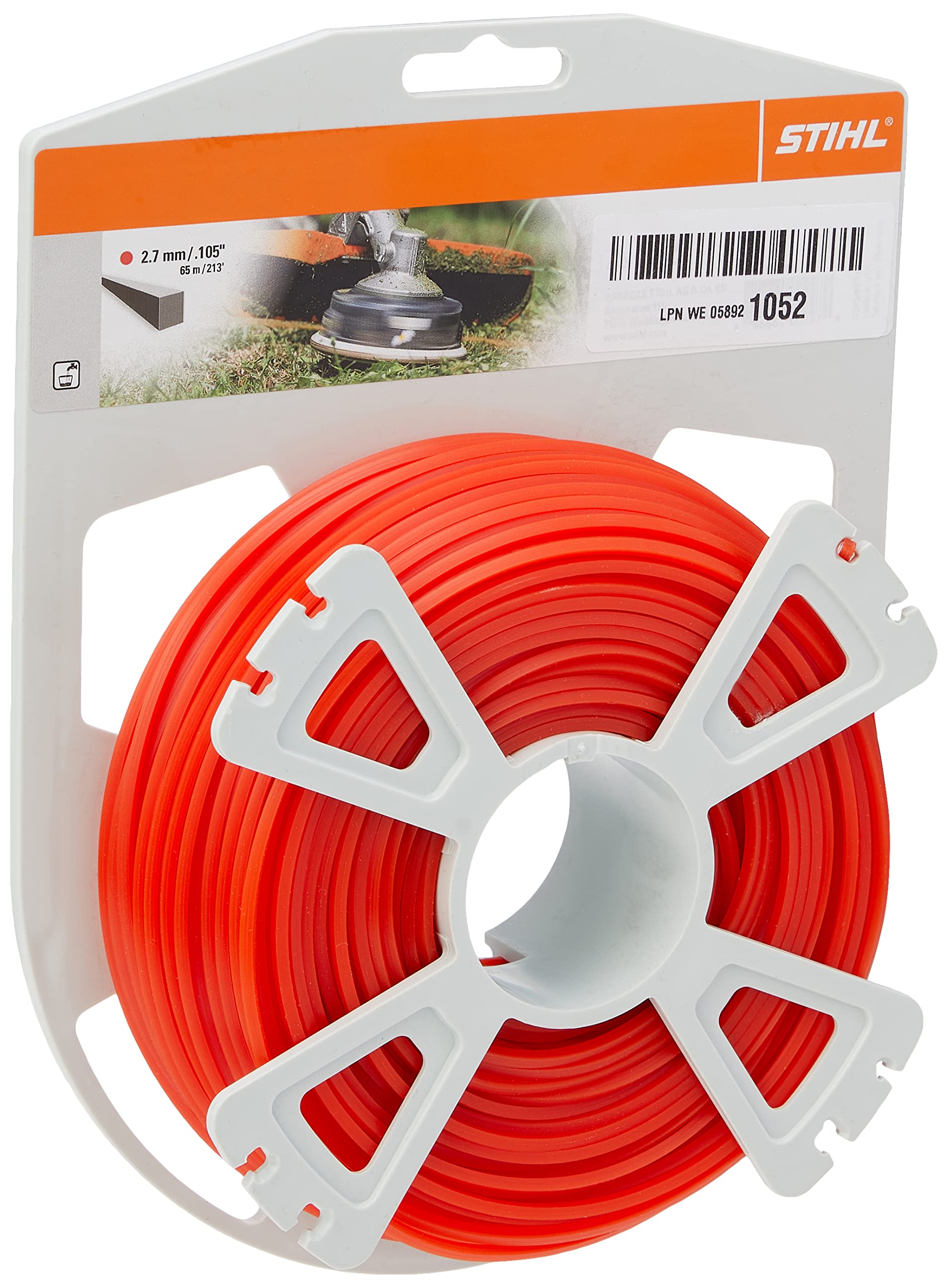 Stihl Square Diameter 2.7 mm x 65 m Mowing Line Orange