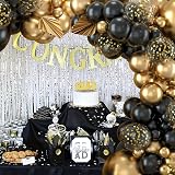 Balloon Garland Black Gold Arch Kit 110pcs Latex Balloons Confetti Bar view 3