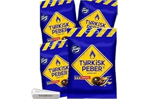 SCANDYLICIOUS Tyrkisk Peber The Original From Fazer - Salmiak & Pepper Candy - 4 x 120g Bags of Finest Finnish Salmiakki Candies - Salty and Delicious