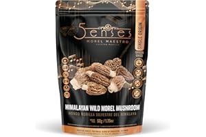 5Senses Himalayan Wild Morel Mushroom | Morelles Sauvages De L'Himalaya | Morel Maestro | Single Origin Non-GMO (50g/1.75oz) 