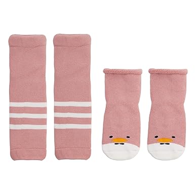 ANIMQUE Baby Socken mit Stulpen 0-36 Monate Jungen Mädchen Rutschfest Baumwolle Söckchen Beinlinge Beinwärmer für Krabbeln La
