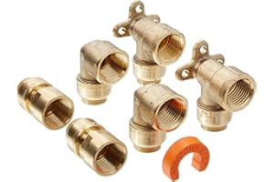 SharkBite Shower and Tub Connection Kit, Push to Connect Brass Plumbing Fittings, PEX Pipe, Copper, CPVC, PE-RT, HDPE, 25567