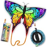 ORGCLDKT-Quadwing Bionic Flying Insect Kite-Butterfly Kite/Dragonfly Kite, Super Easy to Fly with, Ideal for Kids, Adults, Girls, Boys. Kites for The Beach, Grassland, Hiking