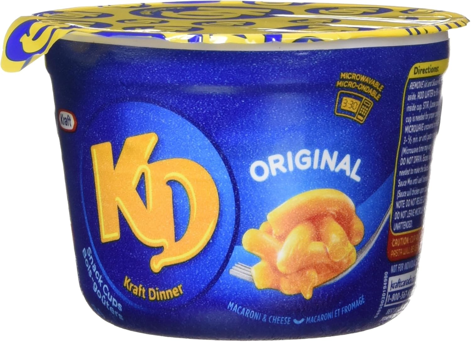 Kraft Dinner Snack Cups Original Macaroni & Cheese, 4 Pack Amazon.ca