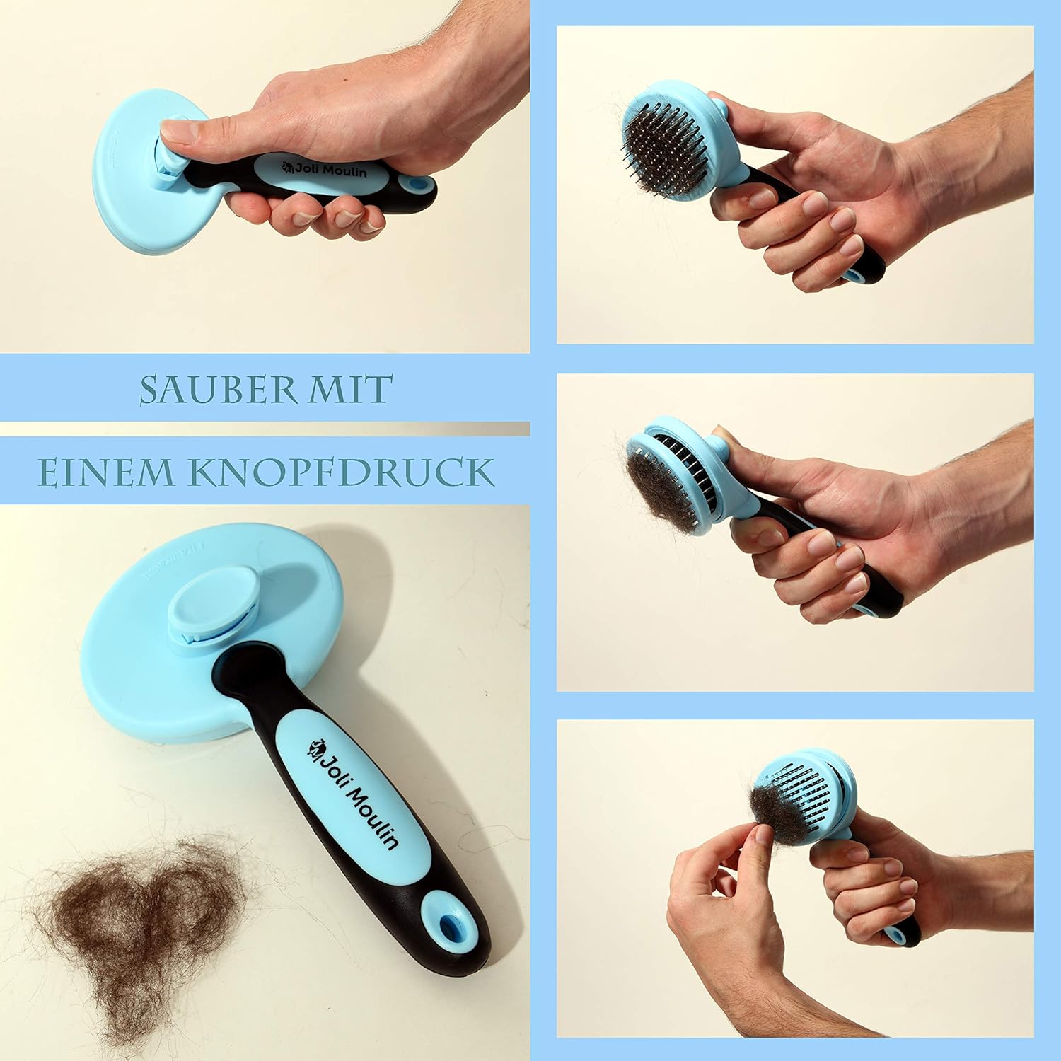 Joli Moulin Slicker Brush for Cats Short Hair to Long Hair with