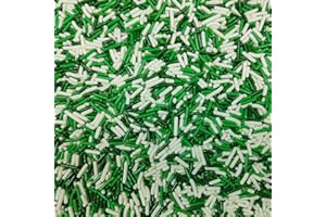 Senchanting St Patrick's Day White and Green Jimmies Sprinkles, Edible Sprinkle Mix, Birthday Jimmy Sprinkles Toppers for Decorating Baking Cupcakes Cake Cookies Ice Creams Candy 78g/ 2.75oz
