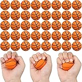 100 Pcs Mini Basketball Stress Ball Bulk 1.6 Inch Mini Basketball Party Favor Small Soft Foam Squeeze Ball Anxiety Stress Relief for Party Decorations