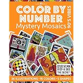 Color by Number: 90's Vibes | Mystery Mosaics Coloring Book | 36 Illustrations to Reveal - 5 Mosaic Shapes: Bold and Easy | Stress Relief and Relaxation | 90s Nostalgia (Color by Number | Pixelart)