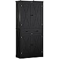 IRONCK Kitchen Pantry Storage Cabinet 72.6" H, with Barn Doors, Drawer, 4 Adjustable Shelves, Freestanding Cupboard for Dining Room Living Room, Laundry, Black