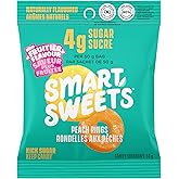SmartSweets Peach Rings, Candy with Low Sugar (3g), Low Calorie, Plant-Based, Free From Sugar Alcohols, No Artificial Colours