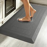 UKISS 9/10"" Extra Thick Cushioned Anti Fatigue Kitchen Mat, Waterproof High Density Foam Standing Desk Mat, Non-Slip Ergonomic Comfort Mat for Kitchen, Office,Workstation (Dark Gray, 20" X 32")