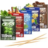 PurePix Crush Flavored Toothpicks, 5-Flavor Variety Pack, 200 Count | Nicotine-free quit smoking support; thick birchwood, long-lasting flavor; vegan, gluten-free; made in USA