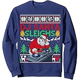 Ugly Christmas Sweater Funny DJ Santa Sleighs Sweatshirt