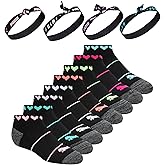 PUMA girls 8 Pack Low Cut Socks + Hair Ties