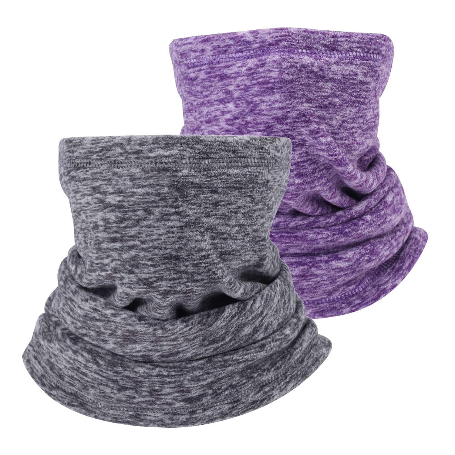 Buy 2Pcs Neck Warmer, Winter Fleece Neck Gaiter Ski Tube Scarf Cold