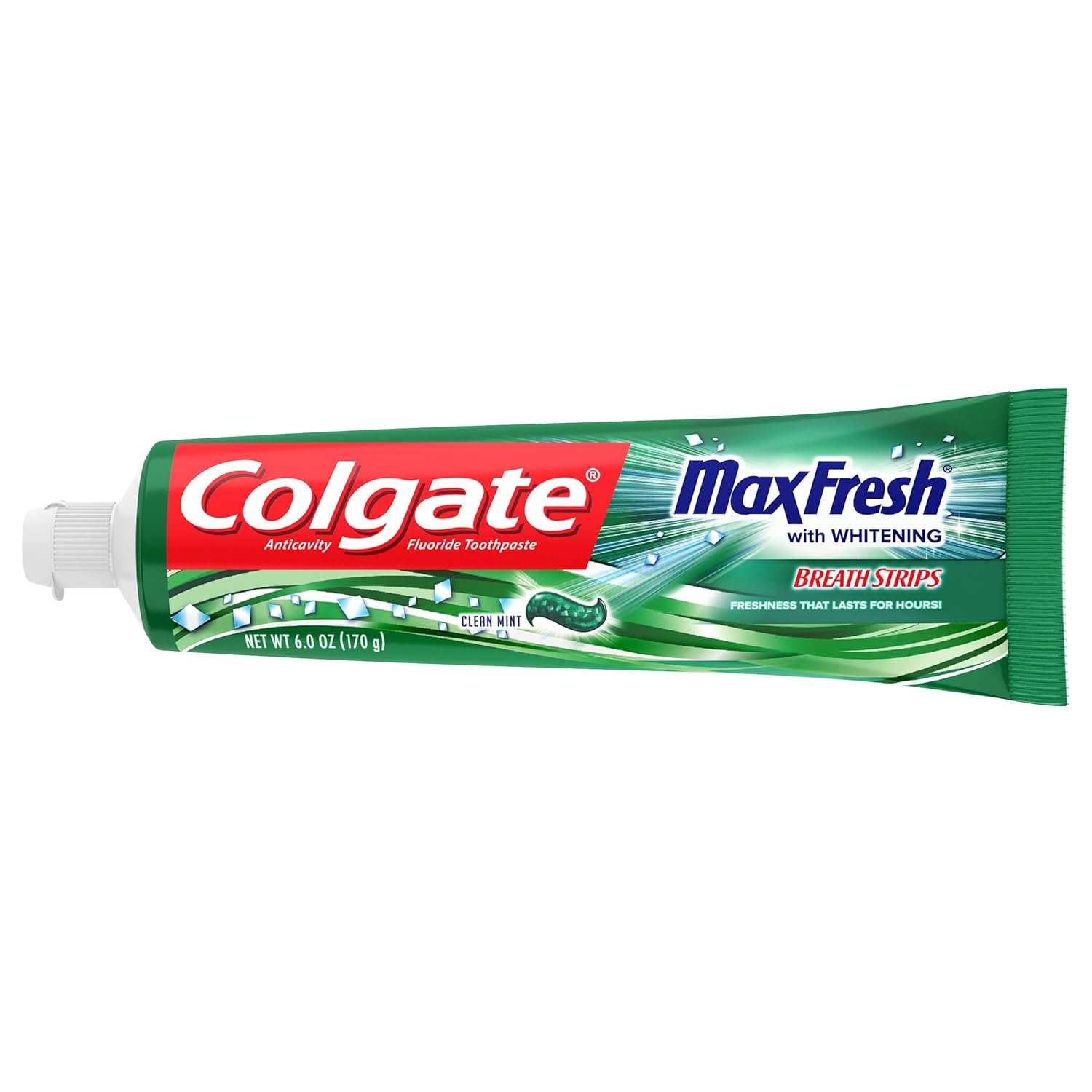Colgate Max Fresh Whitening Toothpaste with Breath Strips, Clean Mint - 6 ounce (4 Pack) : Beauty