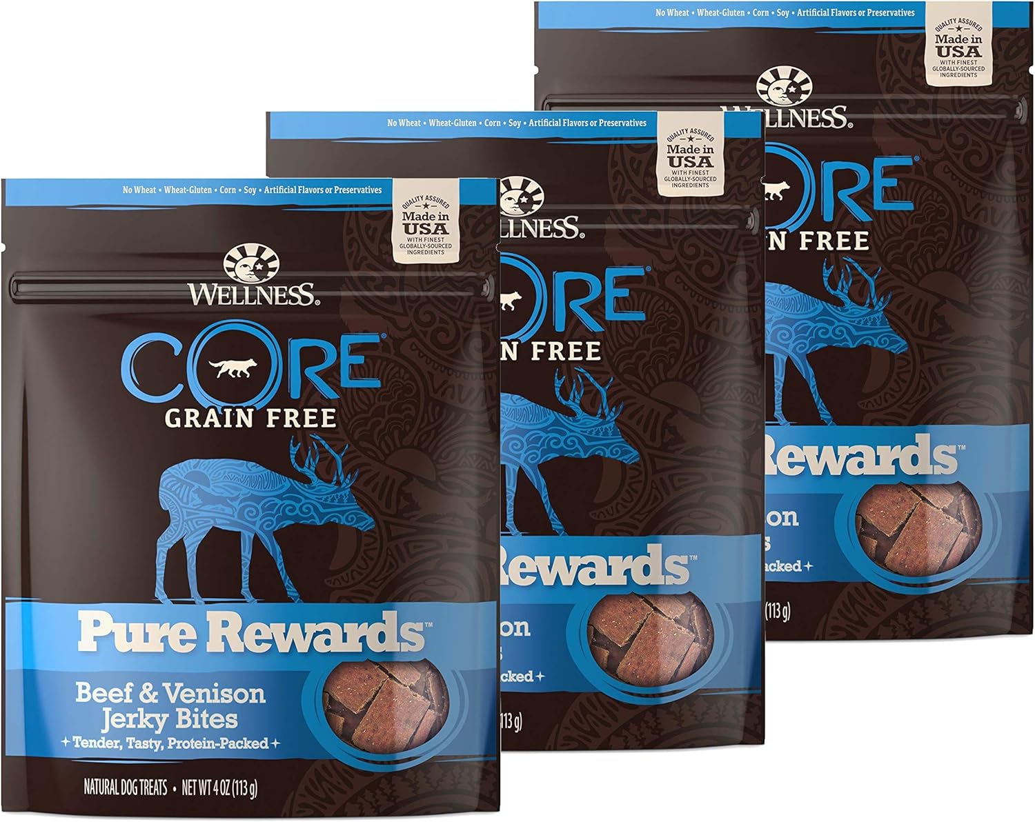 wellness core pure rewards soft beef jerky bites