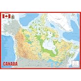 Canada Physical Map - 23.3 x 16.5 inches - Paper Laminated